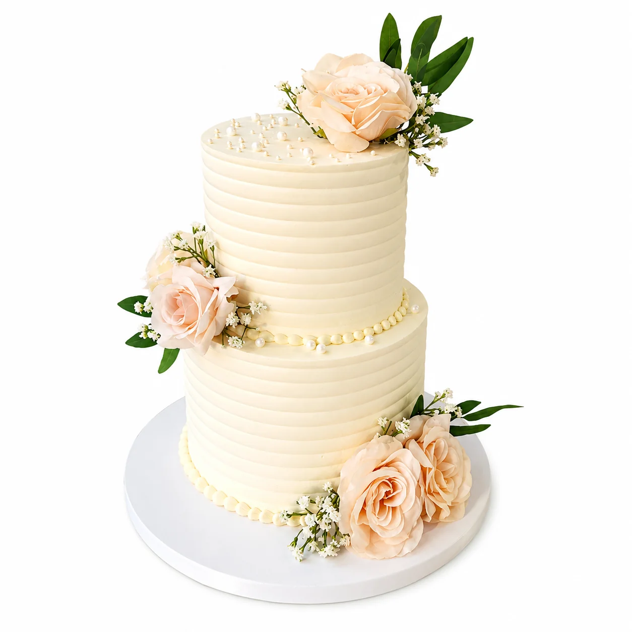 Elegant floral celebration cake from Desserts ETC Montreal